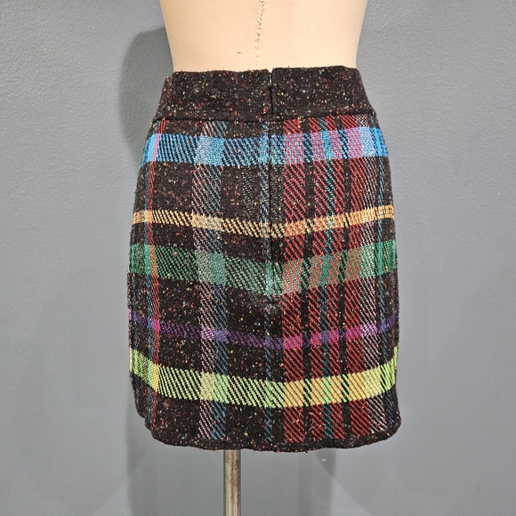 CECILIA PRADO Anthropologie Plaid Saia Selena Knit Multicolor Mini Skirt M - Picture 3 of 8
